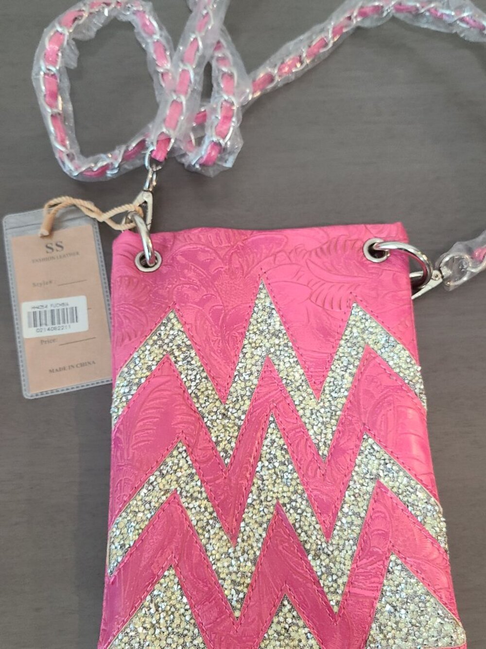 Pink & Silver Sparkle Messenger Bag